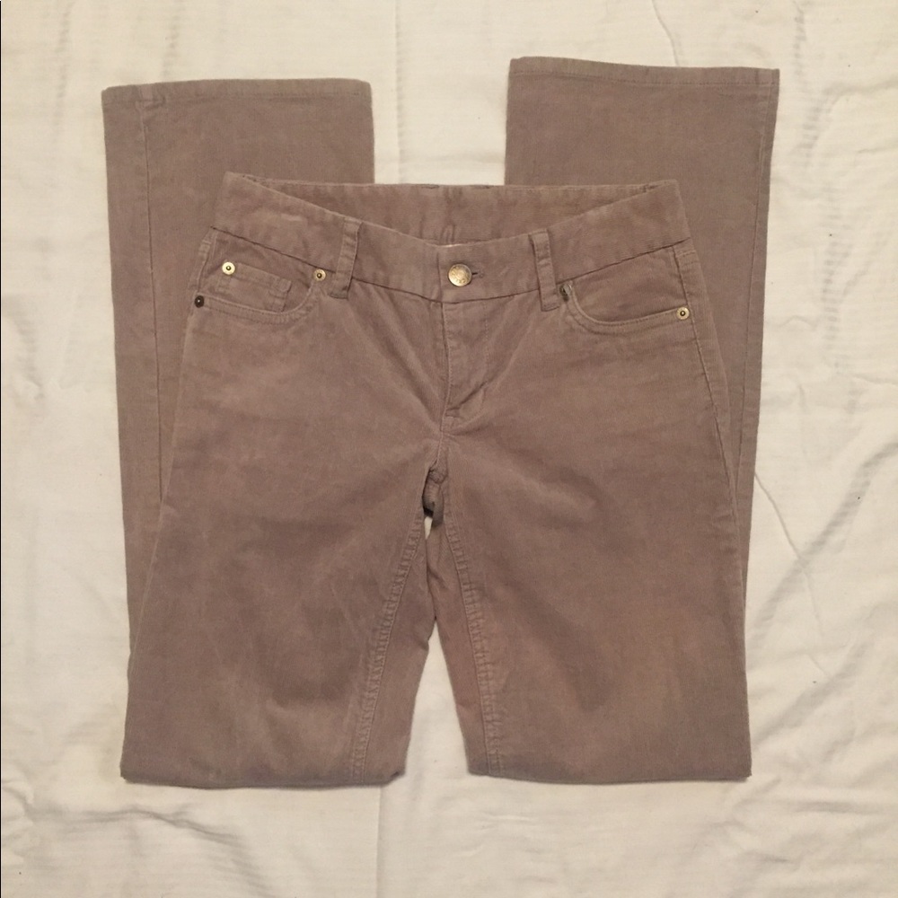 J Crew Beige Corduroy Straight Leg Pants Size OR